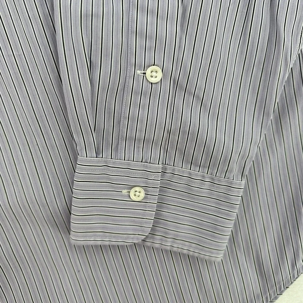 Polo Ralph Lauren Stanton Classic Fit Shirt Purple White Striped L/S Mens XL